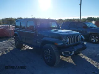 2024 Jeep Wrangler Sahara with VIN 1C4PJXEGXRW281566, listed as a IAAI auction lot 41370645 with 2,280 mi miles and . Bid and sale history available at carsss.com. Image 1.