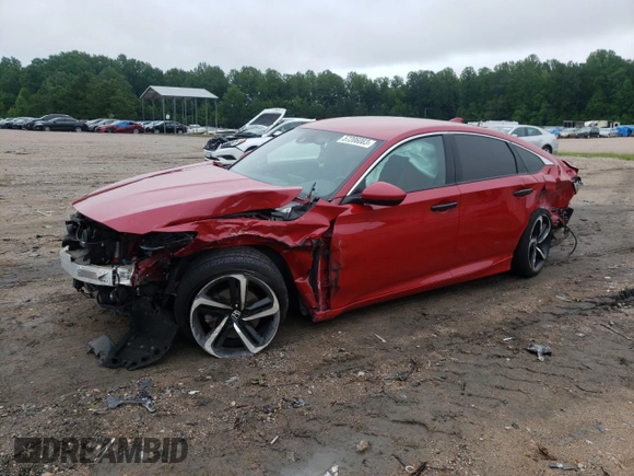 2018 Honda Accord Sedan Sport 1.5T with VIN 1HGCV1F39JA137747, listed as a Copart auction lot 57206083 with 58,126 mi miles and Salvage Title. Bid and sale history available at carsss.com. Image 1.