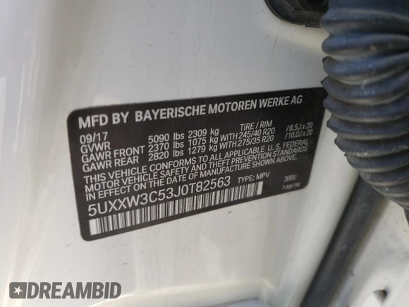 2018 BMW X4 xDrive28i with VIN 5UXXW3C53J0T82563, listed as a Copart auction lot 41192203 with 26,271 mi miles. Bid and sale history available at carsss.com. Image 12.