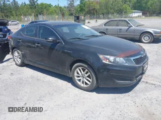2011 Kia Optima LX with VIN KNAGM4A75B5069596, listed as a IAAI auction lot 42032235 with 93,028 mi miles and . Bid and sale history available at carsss.com. Image 1.