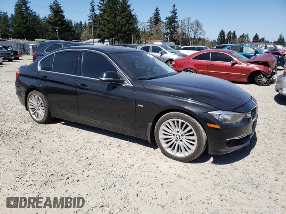 2013 BMW 3 Series 328i with VIN WBA3C1G55DNR45687, listed as a Copart auction lot 53390025 with 129,165 mi miles and Salvage Title. Bid and sale history available at carsss.com. Image 4.