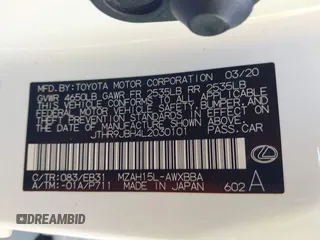 2020 Lexus UX 250h F Sport with VIN JTHR9JBH4L2030101, listed as a IAAI auction lot 42147931 with 69,714 mi miles and . Bid and sale history available at DreamBid. Image 9.
