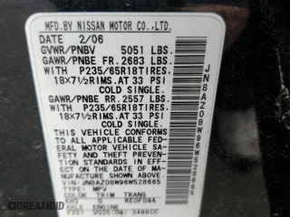 2006 Nissan Murano SE with VIN JN8AZ08W96W528665, listed as a Copart auction lot 78147094 with 0 mi miles and Clean Title. Bid and sale history available at carsss.com. Image 13.