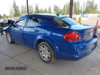 2013 Dodge Avenger SE with VIN 1C3CDZAB7DN702853, listed as a IAAI auction lot 41724956 with 1 mi miles. Bid and sale history available at carsss.com. Image 3.