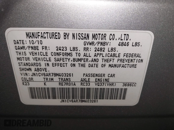 2011 Infiniti G37 x z VIN JN1CV6AR7BM403261, wystawiony jako IAAI lot #41883898 z przebiegiem 111 807 mil mil oraz . Historia ofert i sprzedaży dostępna na DreamBid. Obrazek 9.
