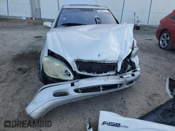 2002 Mercedes-Benz S-Class 4.3L with VIN WDBNG70J02A231267, listed as a Copart auction lot 84684134 with 0 mi miles and Non Repairable. Bid and sale history available at carsss.com. Image 5.