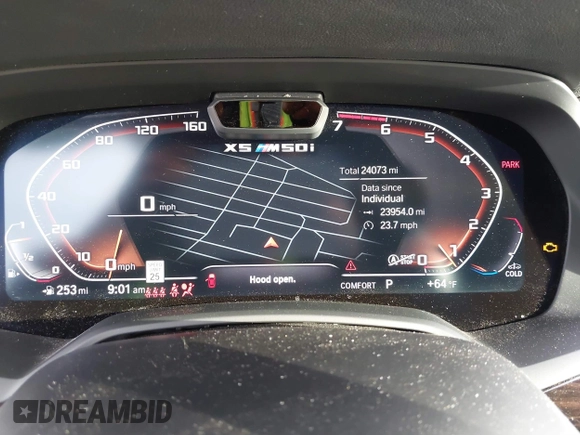 2021 BMW X5 M50i with VIN 5UXJU4C04M9G03418, listed as a IAAI auction lot 40705167 with 24,073 mi miles and . Bid and sale history available at DreamBid. Image 7.