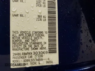 2019 Nissan Altima 2.5 S with VIN 1N4BL4BW9KN303069, listed as a Copart auction lot 50780335 with 19,251 mi miles and Salvage Title. Bid and sale history available at carsss.com. Image 12.