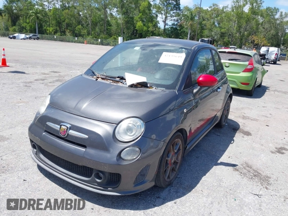 2015 FIAT 500 Abarth with VIN 3C3CFFFH2FT507879, listed as a IAAI auction lot 42135649 with 163,663 mi miles. Bid and sale history available at carsss.com. Image 6.
