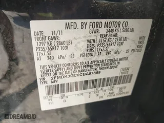 2012 Ford Edge SE with VIN 2FMDK3GC0CBA57889, listed as a IAAI auction lot 42074102 with 173,576 mi miles. Bid and sale history available at carsss.com. Image 9.