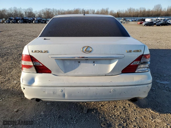 2004 Lexus LS 430 with VIN JTHBN36F540158555, listed as a Copart auction lot 47576885 with 143,171 mi miles and Salvage Title. Bid and sale history available at carsss.com. Image 6.