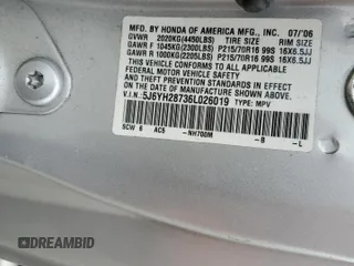 2006 Honda Element EX-P with VIN 5J6YH28736L026019, listed as a Copart auction lot 51469855 with 182,739 mi miles and Salvage Title. Bid and sale history available at DreamBid. Image 14.