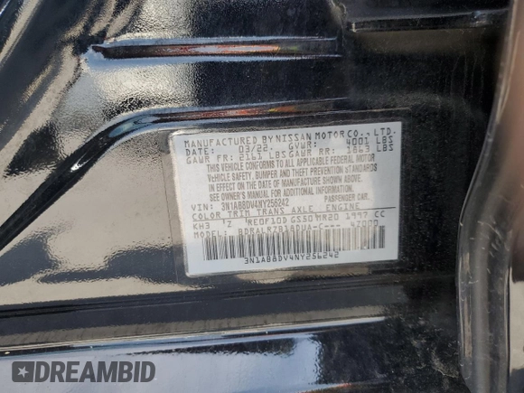 2022 Nissan Sentra SR with VIN 3N1AB8DV4NY256242, listed as a Copart auction lot 53038245 with 19,605 mi miles and Salvage Title. Bid and sale history available at carsss.com. Image 15.