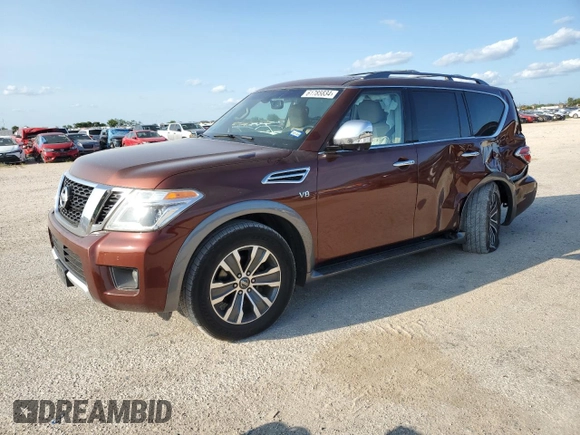 2017 Nissan Armada SL with VIN JN8AY2ND8H9010517, listed as a Copart auction lot 61785834 with 142,157 mi miles and Salvage Title. Bid and sale history available at carsss.com. Image 1.