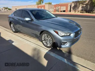 2018 Infiniti Q50 3.0t LUXE with VIN JN1EV7AR3JM441650, listed as a Copart auction lot 49822225 with 62,346 mi miles and Salvage Title. Bid and sale history available at carsss.com. Image 1.