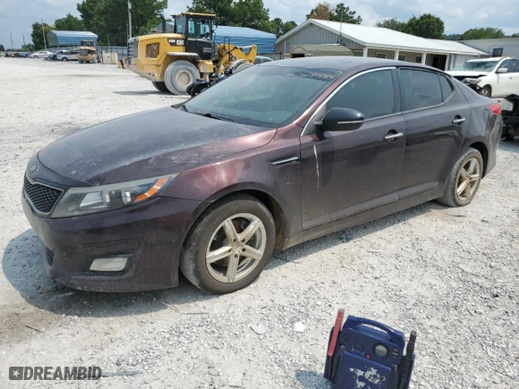 2015 Kia Optima LX with VIN 5XXGM4A73FG358013, listed as a Copart auction lot 82112314 with 135,264 mi miles and Salvage Title. Bid and sale history available at carsss.com. Image 1.