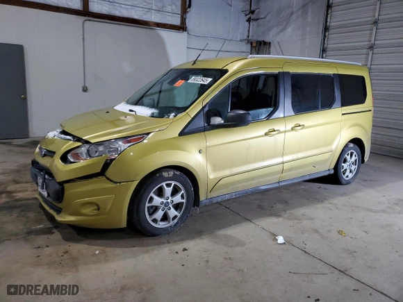 2014 Ford Transit Connect Wagon XLT with VIN NM0GE9F71E1142509, listed as a Copart auction lot 89322645 with 0 mi miles and Salvage Title. Bid and sale history available at carsss.com. Image 1.