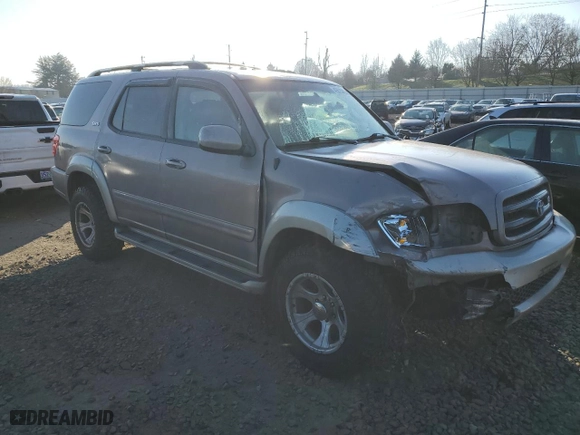 2002 Toyota Sequoia SR5 with VIN 5TDBT44A32S079500, listed as a Copart auction lot 42620455 with 0 mi miles and Salvage Title. Bid and sale history available at carsss.com. Image 4.