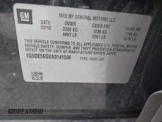 2010 Cadillac CTS Luxury with VIN 1G6DE5EG8A0141506, listed as a IAAI auction lot 41645014 with 150,394 mi miles. Bid and sale history available at carsss.com. Image 9.