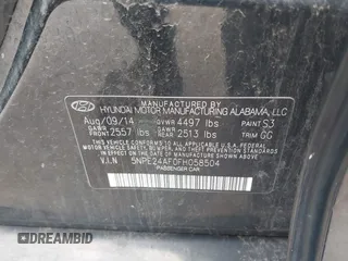 2015 Hyundai Sonata SE z VIN 5NPE24AF0FH058504, wystawiony jako IAAI lot #42354602 z przebiegiem 194 470 mil mil oraz . Historia ofert i sprzedaży dostępna na DreamBid. Obrazek 9.