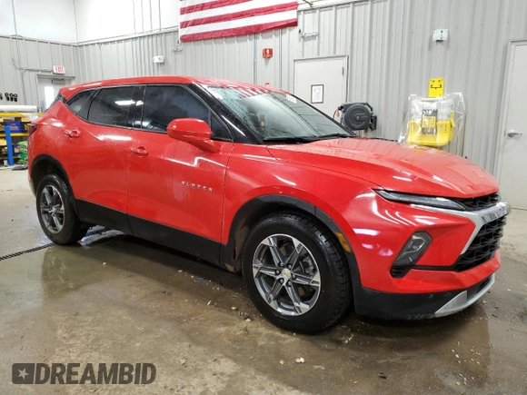 2023 Chevrolet Blazer LT with VIN 3GNKBHR41PS130600, listed as a Copart auction lot 55094785 with 72,155 mi miles and Salvage title. Bid and sale history available at DreamBid. Image 4.