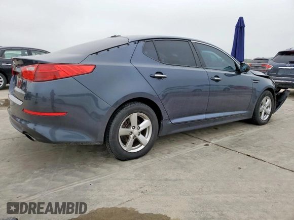 2015 Kia Optima LX with VIN 5XXGM4A76FG383391, listed as a Copart auction lot 55322155 with 168,430 mi miles and Salvage Title. Bid and sale history available at carsss.com. Image 3.