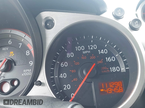 2012 Nissan 370Z Touring with VIN JN1AZ4EH4CM561415, listed as a IAAI auction lot 41838948 with 111,298 mi miles. Bid and sale history available at carsss.com. Image 7.