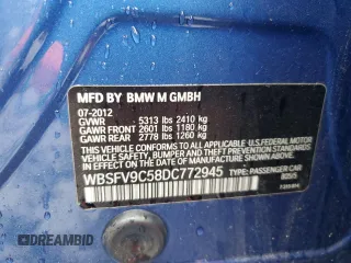 2013 BMW M5 z VIN WBSFV9C58DC772945, wystawiony jako Copart lot #55759565 z przebiegiem 78 125 mil mil oraz Tytuł czysty. Historia ofert i sprzedaży dostępna na DreamBid. Obrazek 12.