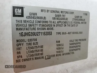 2007 GMC Savana with VIN 1GJHG39U271162053, listed as a Copart auction lot 47502473 with 169,328 mi miles and Salvage Title. Bid and sale history available at carsss.com. Image 14.