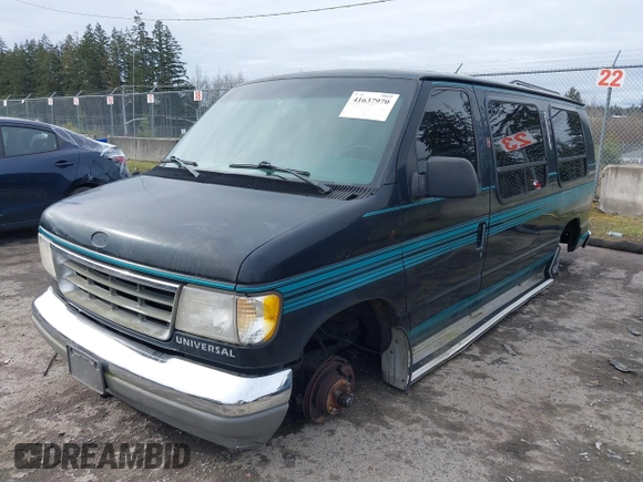 1992 Ford Econoline Cargo with VIN 1FDEE14NXNHA02328, listed as a IAAI auction lot 41637970 with Not Provided miles and . Bid and sale history available at carsss.com. Image 2.