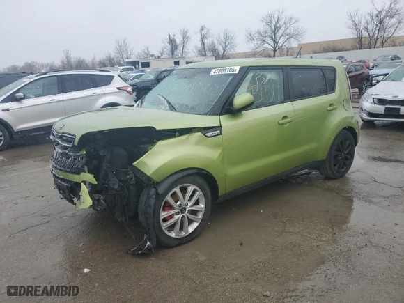 2017 Kia Soul + with VIN KNDJP3A57H7881116, listed as a Copart auction lot 47808105 with 0 mi miles and Salvage Title. Bid and sale history available at carsss.com. Image 1.