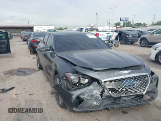2019 Genesis G70 Advanced z VIN KMTG64LA3KU022905, wystawiony jako IAAI lot #42020654 z przebiegiem 74 197 mil mil oraz . Historia ofert i sprzedaży dostępna na DreamBid. Obrazek 1.