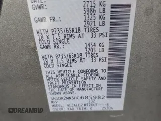 2017 Nissan Pathfinder SV z VIN 5N1DR2MN3HC685982, wystawiony jako Copart lot #43090195 z przebiegiem 163 316 mil mil oraz Tytuł czysty. Historia ofert i sprzedaży dostępna na DreamBid. Obrazek 13.