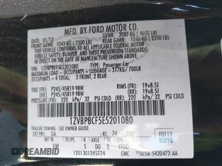 2014 Ford Mustang GT with VIN 1ZVBP8CF5E5201080, listed as a IAAI auction lot 42191392 with 42,701 mi miles and . Bid and sale history available at DreamBid. Image 9.