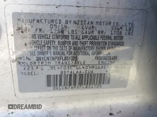 2015 Nissan Versa SV with VIN 3N1CN7APXFL851725, listed as a Copart auction lot 45747845 with 151,719 mi miles and Salvage title. Bid and sale history available at DreamBid. Image 12.