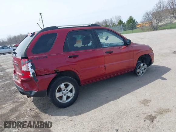 2010 Kia Sportage LX with VIN KNDKGCA39A7709095, listed as a IAAI auction lot 42017606 with 108,774 mi miles and . Bid and sale history available at carsss.com. Image 4.
