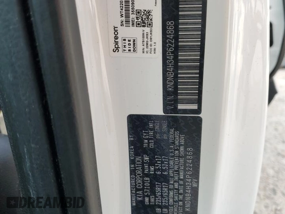 2023 Kia Carnival LX with VIN KNDNB4H34P6224868, listed as a Copart auction lot 78705004 with 54,590 mi miles and Salvage Title. Bid and sale history available at carsss.com. Image 13.