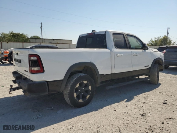 2019 Ram 1500 Rebel with VIN 1C6SRFET6KN841001, listed as a Copart auction lot 72553024 with 0 mi miles and Salvage Title. Bid and sale history available at carsss.com. Image 3.