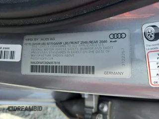2016 Audi A6 Premium Plus with VIN WAUDFAFC9GN057816, listed as a Copart auction lot 60832495 with 111,531 mi miles and Salvage title. Bid and sale history available at DreamBid. Image 12.