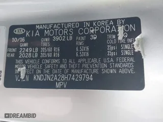 2017 Kia Soul with VIN KNDJN2A28H7429794, listed as a IAAI auction lot 41139087 with 114,309 mi miles. Bid and sale history available at carsss.com. Image 9.