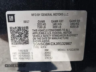 2018 Chevrolet Tahoe LT with VIN 1GNSCBKCXJR132867, listed as a IAAI auction lot 41456319 with 59,131 mi miles and . Bid and sale history available at DreamBid. Image 9.
