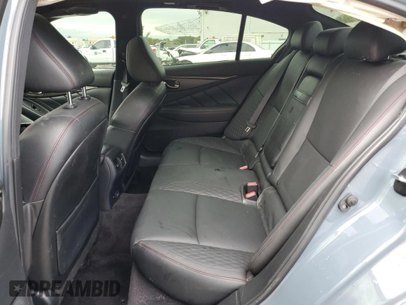 2021 Infiniti Q50 Red Sport 400 with VIN JN1FV7DP7MM850365, listed as a Copart auction lot 41923735 with 71,614 mi miles and Non Repairable. Bid and sale history available at DreamBid. Image 10.