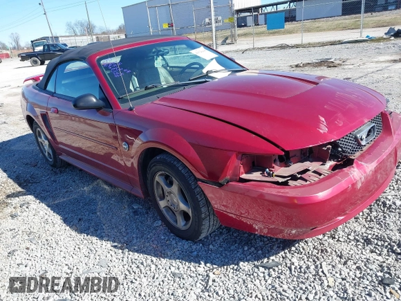 2004 Ford Mustang Deluxe with VIN 1FAFP44694F219365, listed as a IAAI auction lot 41628448 with 124,733 mi miles. Bid and sale history available at carsss.com. Image 1.