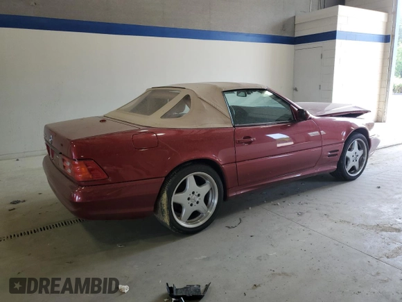 2001 Mercedes-Benz SL 500 with VIN WDBFA68FX1F200299, listed as a Copart auction lot 54422115 with 53,875 mi miles and Salvage title. Bid and sale history available at DreamBid. Image 3.