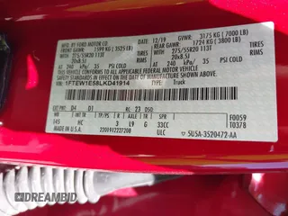 2020 Ford F-150 XL с VIN 1FTEW1E58LKD41914, выставлен на аукционе IAAI как лот 42297607 с пробегом 141 442 миль миль и . История ставок и продаж доступна на DreamBid. Изображение 9.