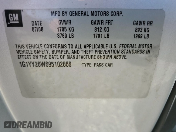 2009 Chevrolet Corvette 3LT z VIN 1G1YY26W695102866, wystawiony jako Copart lot #77631814 z przebiegiem 159 922 mil mil oraz Szkoda całkowita • Salvage title. Historia ofert i sprzedaży dostępna na DreamBid. Obrazek 12.