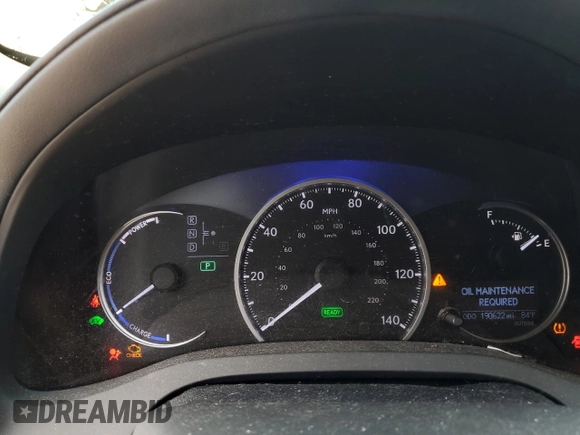 2012 Lexus CT 200h with VIN JTHKD5BH9C2067295, listed as a Copart auction lot 63243835 with 190,622 mi miles and Salvage title. Bid and sale history available at DreamBid. Image 9.