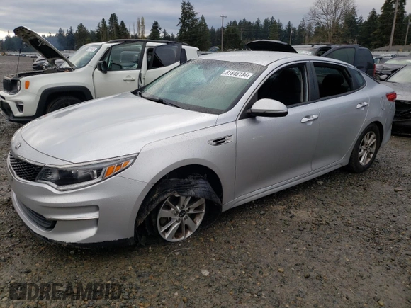 2018 Kia Optima LX with VIN 5XXGT4L36JG188719, listed as a Copart auction lot 81845134 with 101,032 mi miles and Salvage Title. Bid and sale history available at DreamBid. Image 1.