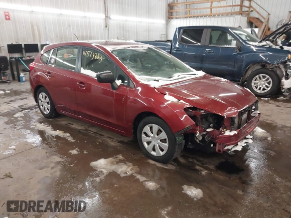 2015 Subaru Impreza 2.0i z VIN JF1GPAA61F9234631, wystawiony jako IAAI lot #41513883 z przebiegiem 133 937 mil mil oraz . Historia ofert i sprzedaży dostępna na DreamBid. Obrazek 1.