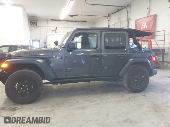2021 Jeep Wrangler Unlimited Sport S with VIN 1C4HJXDN8MW744768, listed as a IAAI auction lot 41894327 with 47,826 mi miles and . Bid and sale history available at DreamBid. Image 14.